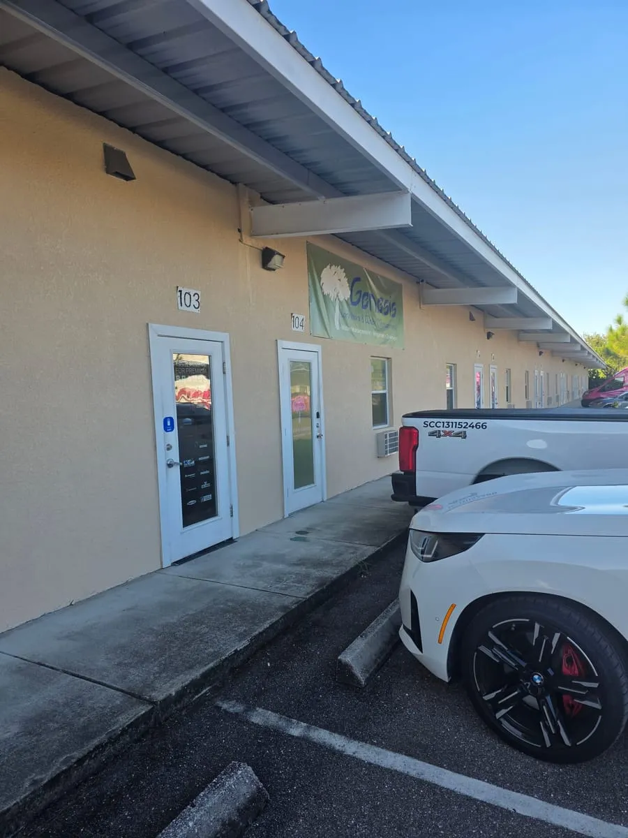 Genesis Sprinklers and Water Management storefront, 5320 Lena Rd Suite 104, with the Genesis banner